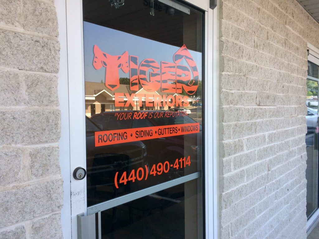 Vinyl window lettering