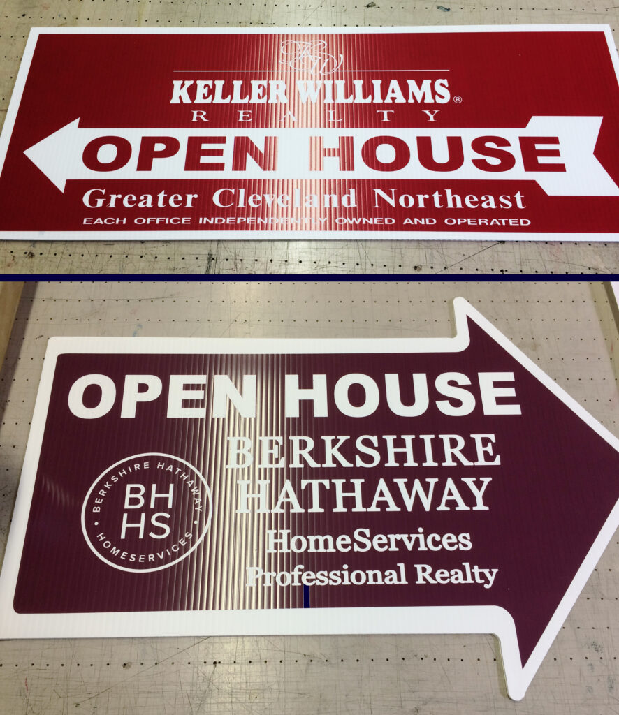 real estate open house lawn sign design